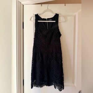 Lulu's Black Lace Mini Dress